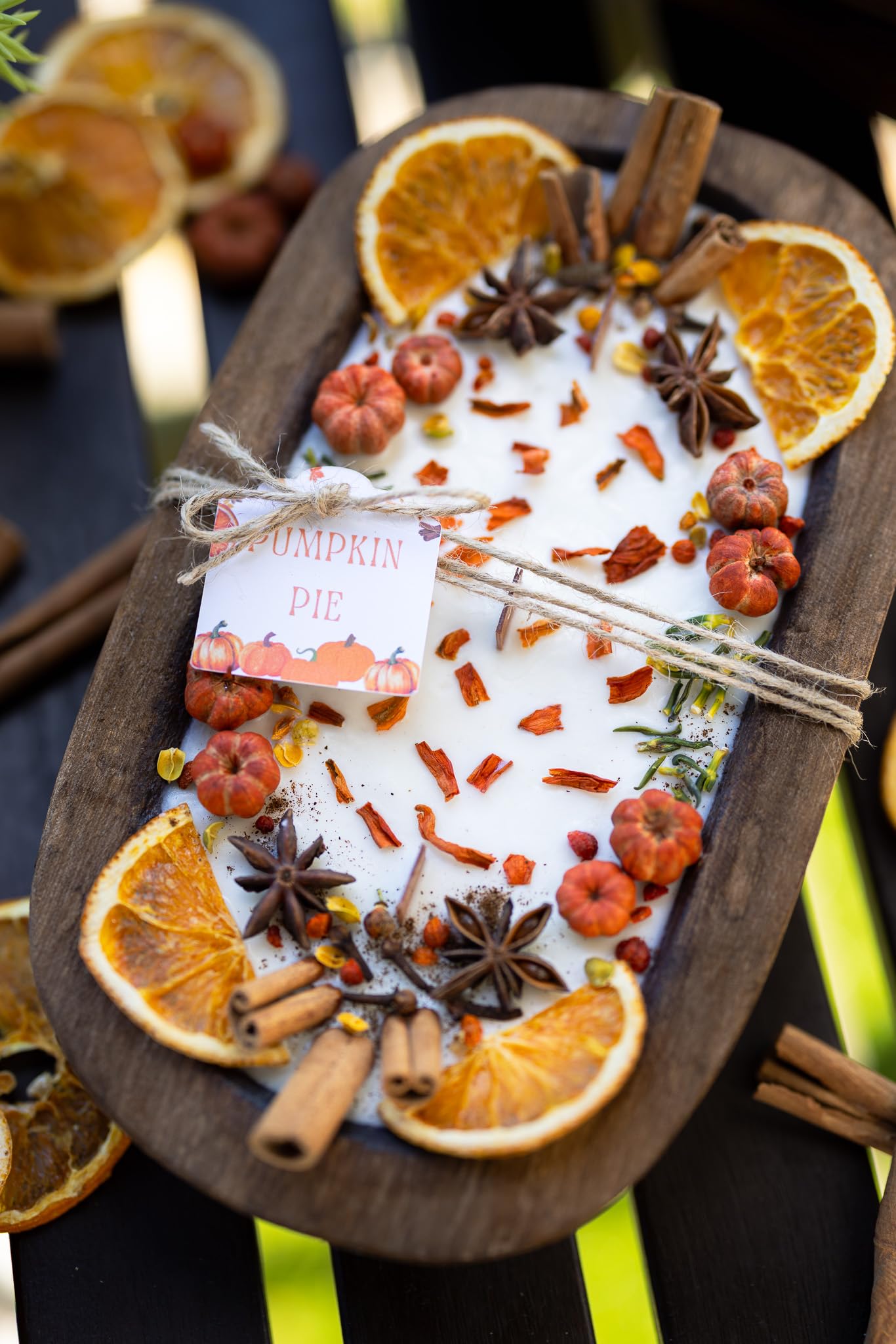 Large Wooden Fall Candle/Autumn Season/Halloween Orange Decoration/Pumpkin Pie/Fall Home Decor/Pumpkin Wood Bowl Candle (Regular Bowl likepic, Apple