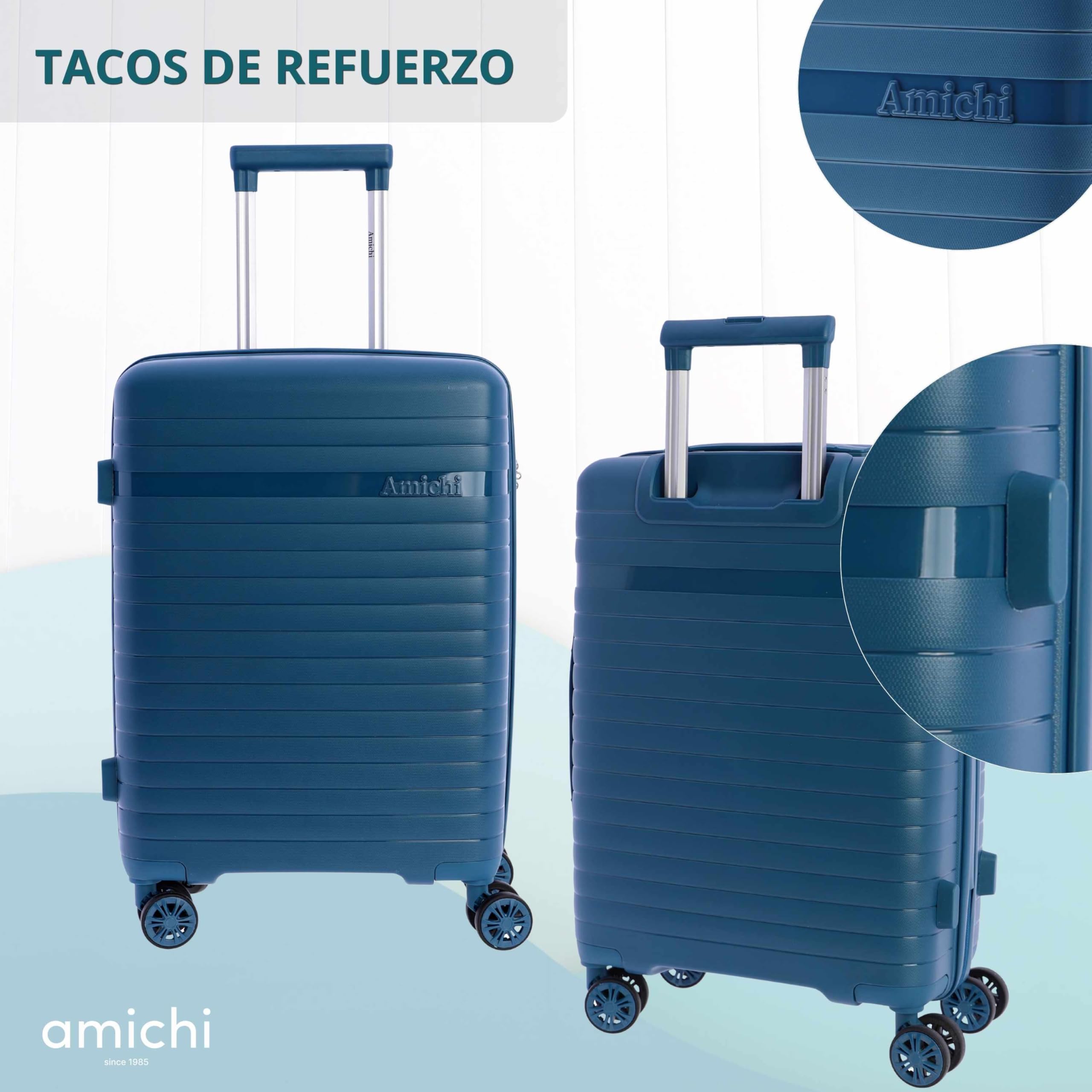 AMICHI - Maleta Cabina 55x40x20- Maletas de Viaje - Maletas de Viaje Cabina Apta para Ryannair- Trolley Equipaje para Avion Resistente con 4 Ruedas de 360º y candado TSA — view 6