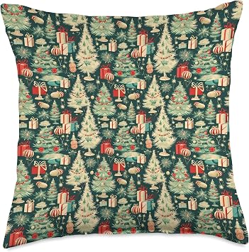 Christmas Chuckles Vintage Tree Cute Holiday Xmas Christmas Throw Pillow, 18x18, Multicolor