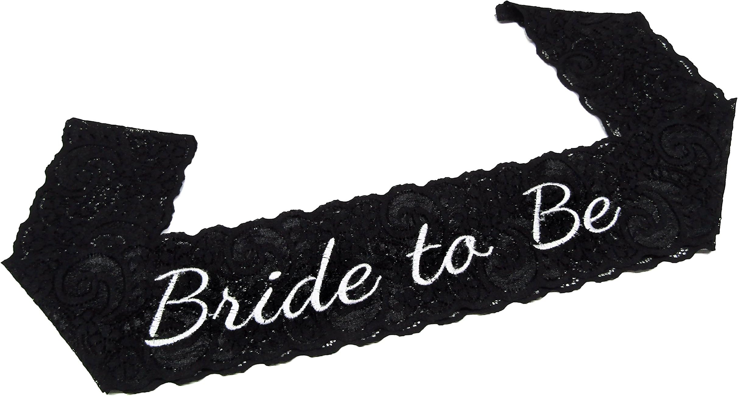 Bachelorette Bride to Be Party Sash - Embroidered Black Lace - Great for Bachelorette Parties and Bridal Showers