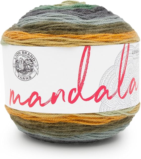 Lion Brand Yarn, Mandala multicolore varié Yarn pour le crochet et tricotage, artisanat Yarn, Loup-garou, paquet de 1