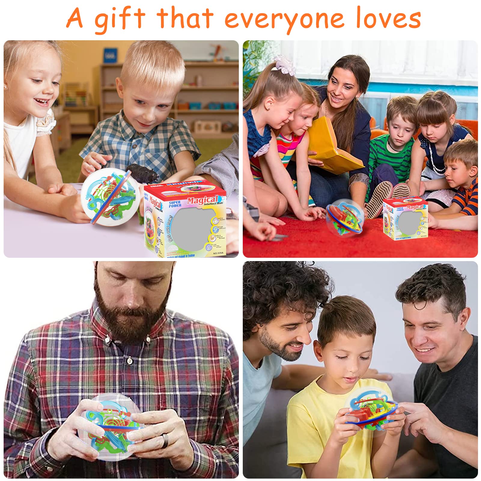 Labirinto palla,100 livelli per avanzati,3D Maze Palla labirinto gioco di puzzle,Palla da labirinto 3D,Magic 3D Gravity Labyrinth Ball,Maze Ball Game 3D,Intellect 3D MazeBall Puzzle Toys