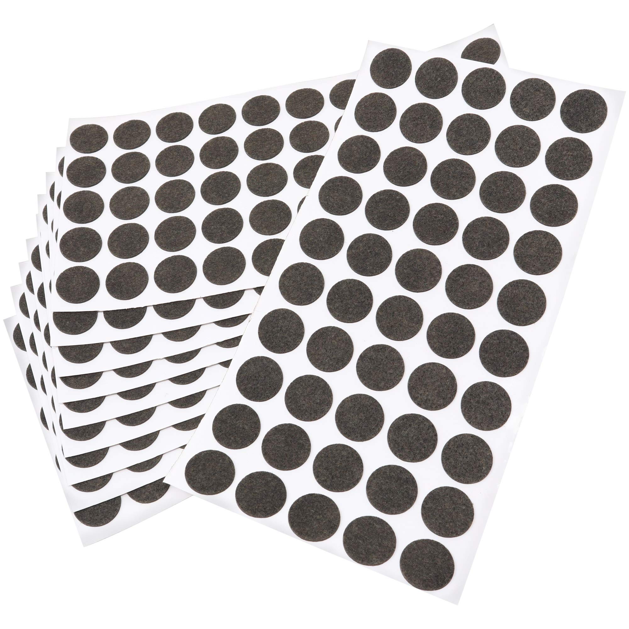 Adsamm® / 500 x Almohadillas de Fieltro/Ø 20 mm/marrón/Redondo/Protectores de Suelo para Patas de Mueble/Auto-Adhesivos/con Grosor de 1,5 mm de la máxima Calidad