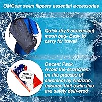Vista 5 de OMGear Aletas de natación cortas para esnórquel, aletas de buceo para regazo, natación, esnórquel, buceo, actividades en la piscina