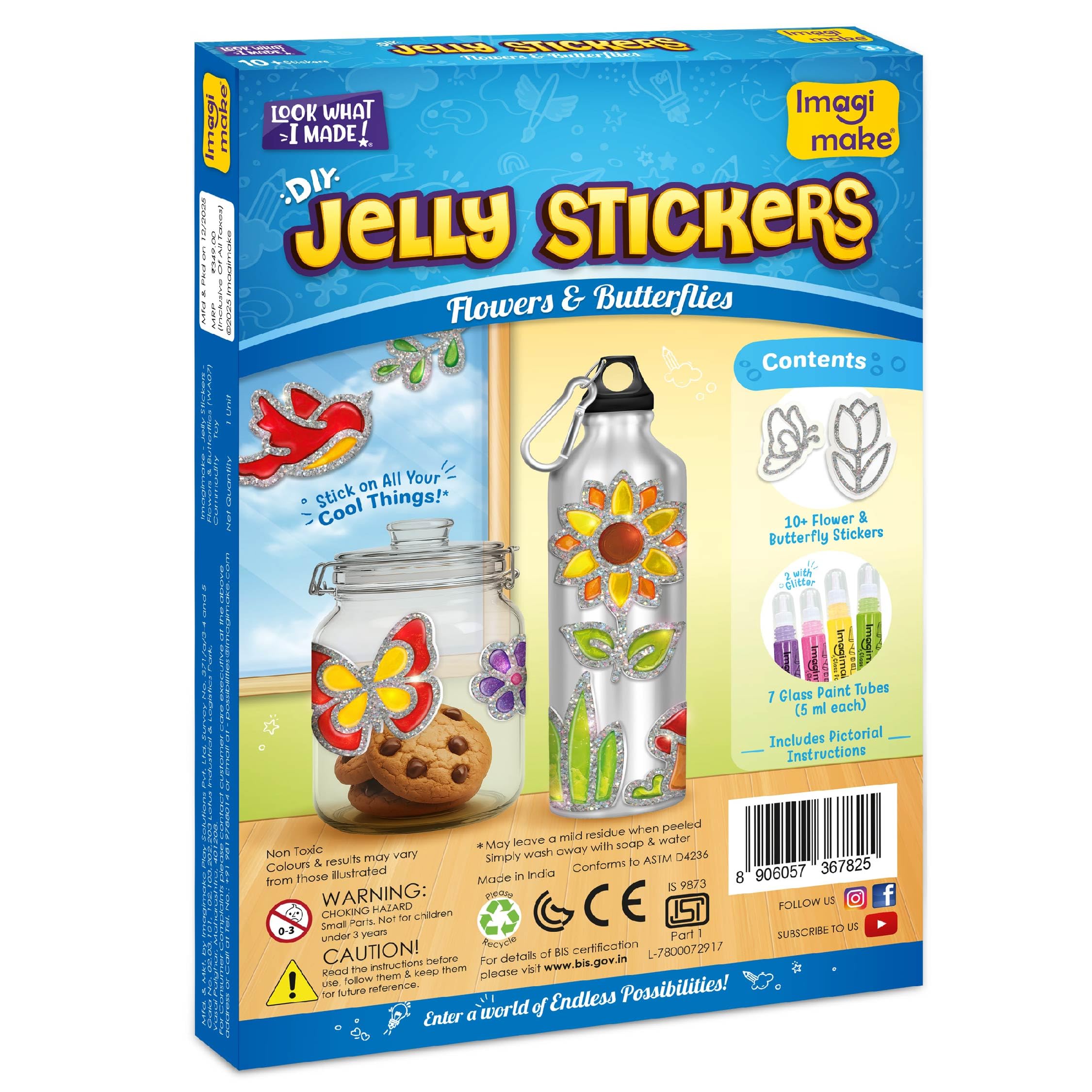 Imagimake DIY Jelly Stickers | Flowers & Butterflies | Craft Kit | Age 3+ — Amazon image 7