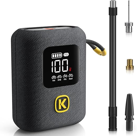Fanttik X8 Ace Bike Pump 150PSI Fast Portable Tire Inflator, Cordless Rechargeable Electric Bicycle Air Pump, Auto Stop, with Presta and Schrader Valve for Fat, Mountain Bike, City Bike, Road Bike