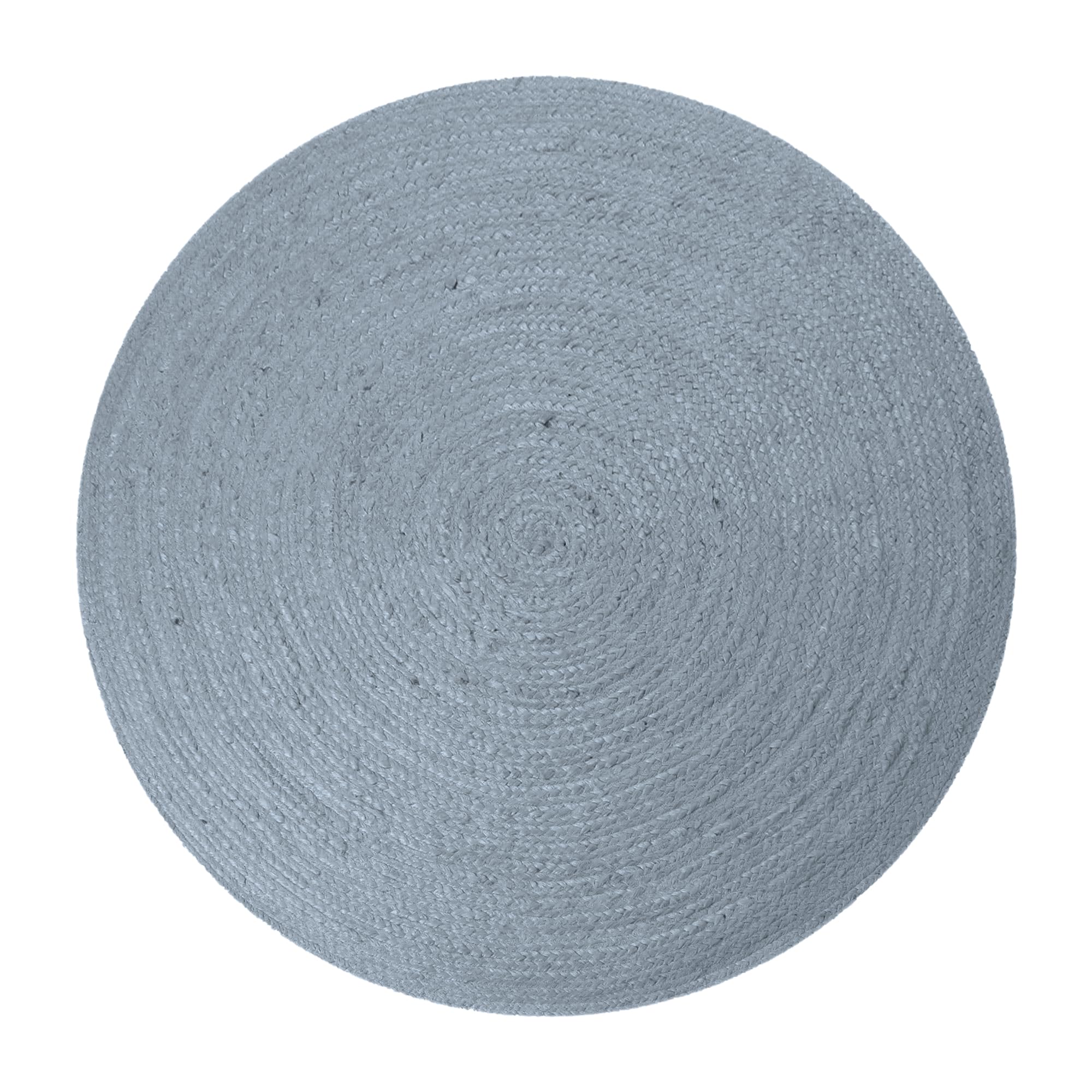 Tapis rond en jute gris tressé main pour une chambre élégante