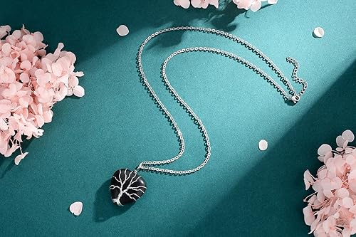 Miniatura 3 de XIANNVXI Collar de cristal curativo para mujer, amatista natural, cuarzo rosa, obsidiana, cuarzo claer, cornalina roja, aventurina verde, juego de