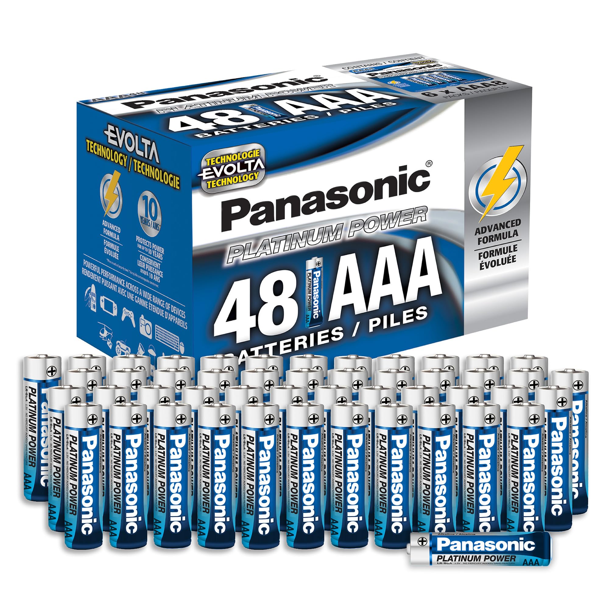 Energy Corporation LR03XE/48PC Platinum Power Long Lasting AAA Alkaline Battery, 48 Pack
