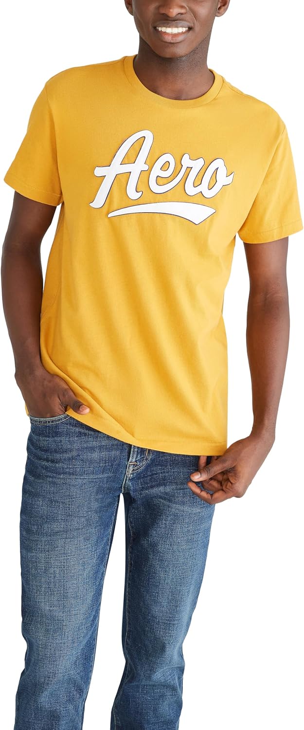 Aeropostale Men's Script Logo Short Sleeve Tee