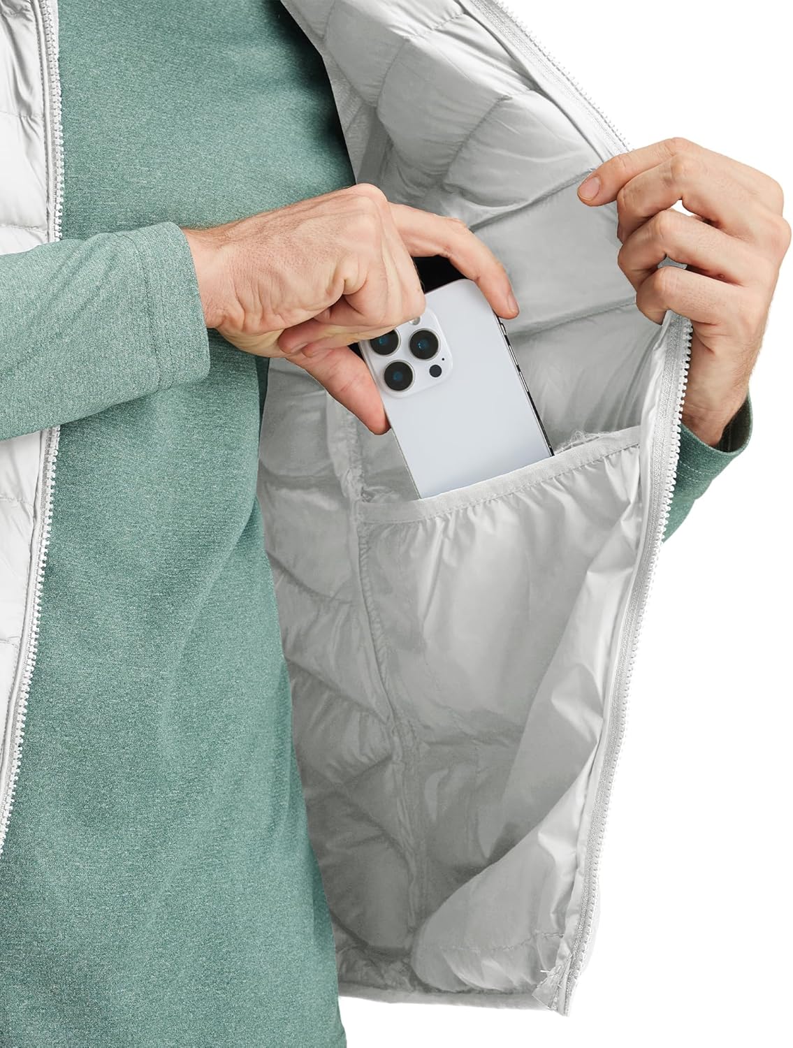 M MAELREG Mens Puffer Vest Lightweight Packable Windproof Insulated Outerwear Warm Winter Zip Pocket Golf Sleeveless Jacket - Image 4