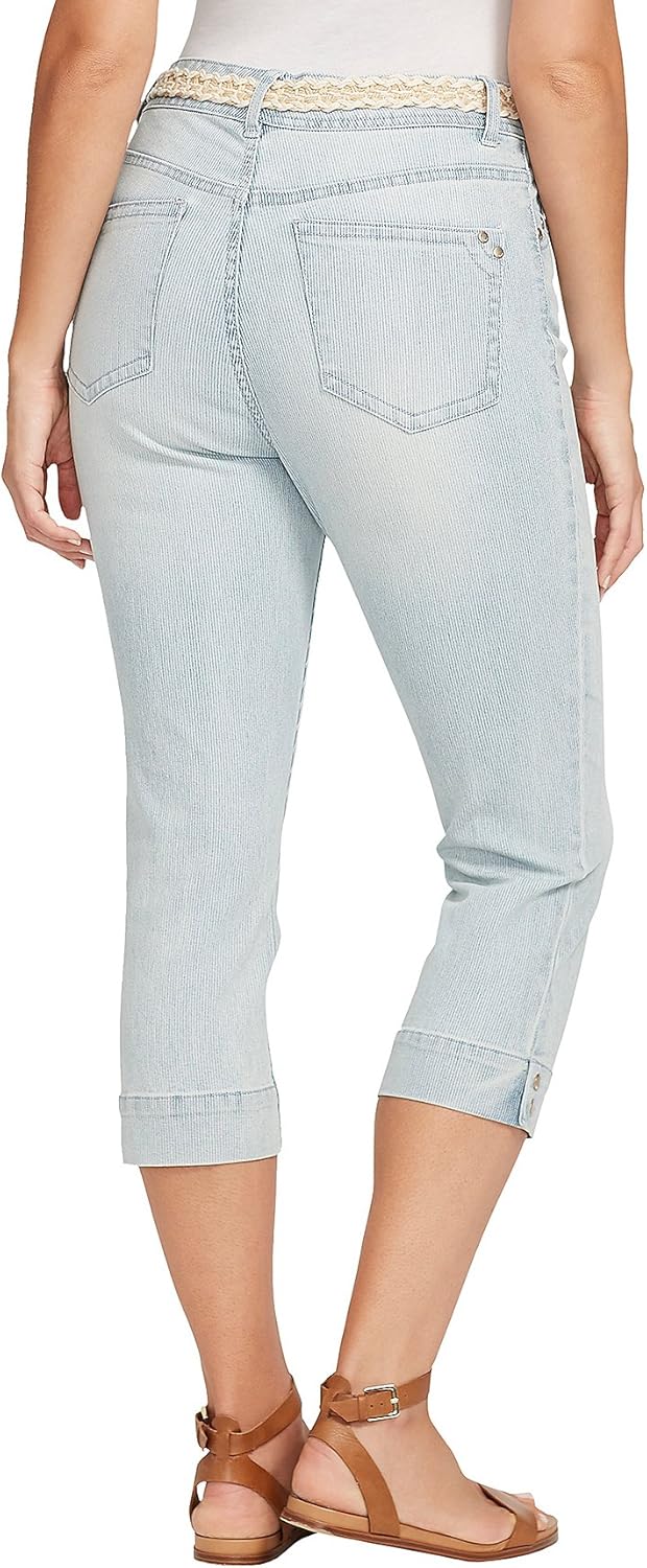 Blасk Frіdау Sаlе 2022 Gloria Vanderbilt Women's Mandie 5 Pocket Belted Capri