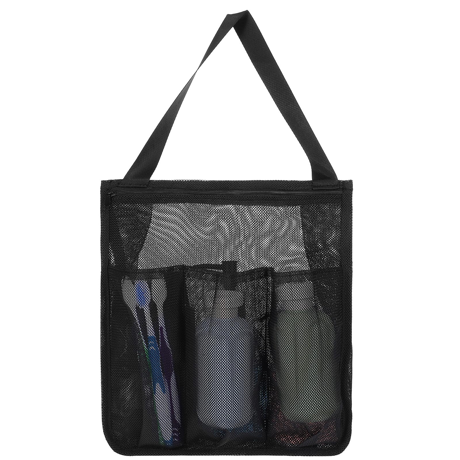 YQQYG Portable Mesh Shower Caddy Quick Dry Hanging Shower Bag with Zipper and Side Pockets Freestanding Showers Tote