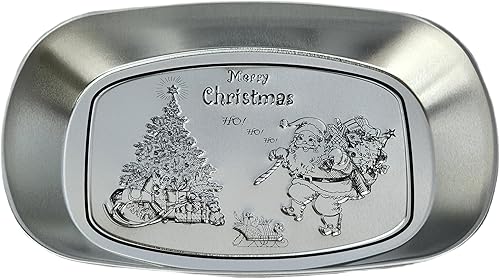 Miniatura 2 de Juego de 3 bandejas decorativas ovaladas de metal plateado para decoración del hogar, Acción de Gracias, Navidad, artículos esenciales de