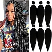 Vista 30 de Cabello trenzado de jengibre preestirado, 6 paquetes de 24 pulgadas, cabello sintético preestirado, trenzas naturales de fácil torsión, ajuste