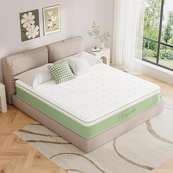Vesgantti 4FT6 Double Mattress 135x190cm Hybrid Medium Firm Mattress | 10 Inch Orthopedic Mattress, Memory Foam & Individually Pocket Springs, Pressure Relief, Motion Isolation, 135x190x25cm