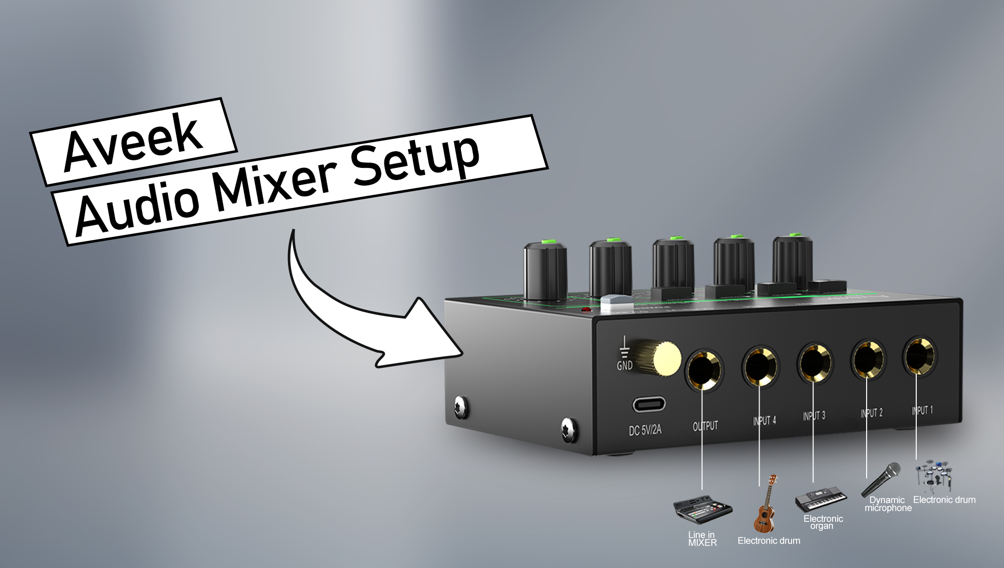 Aveek Mini Line Audio Mixer - 10-kanaals kleine geluidsmixer met stereo/mono -schakeling en geluidsarme bediening voor precisie-submixing, 1/4 TRS- ingang/uitgang, ideaal voor Aveek Mini Line Audio Mixer - 10-kanaals kleine geluidsmixer met stereo/mono -schakeling en geluidsarme bediening voor precisie-submixing, 1/4 TRS- ingang/uitgang, ideaal voor