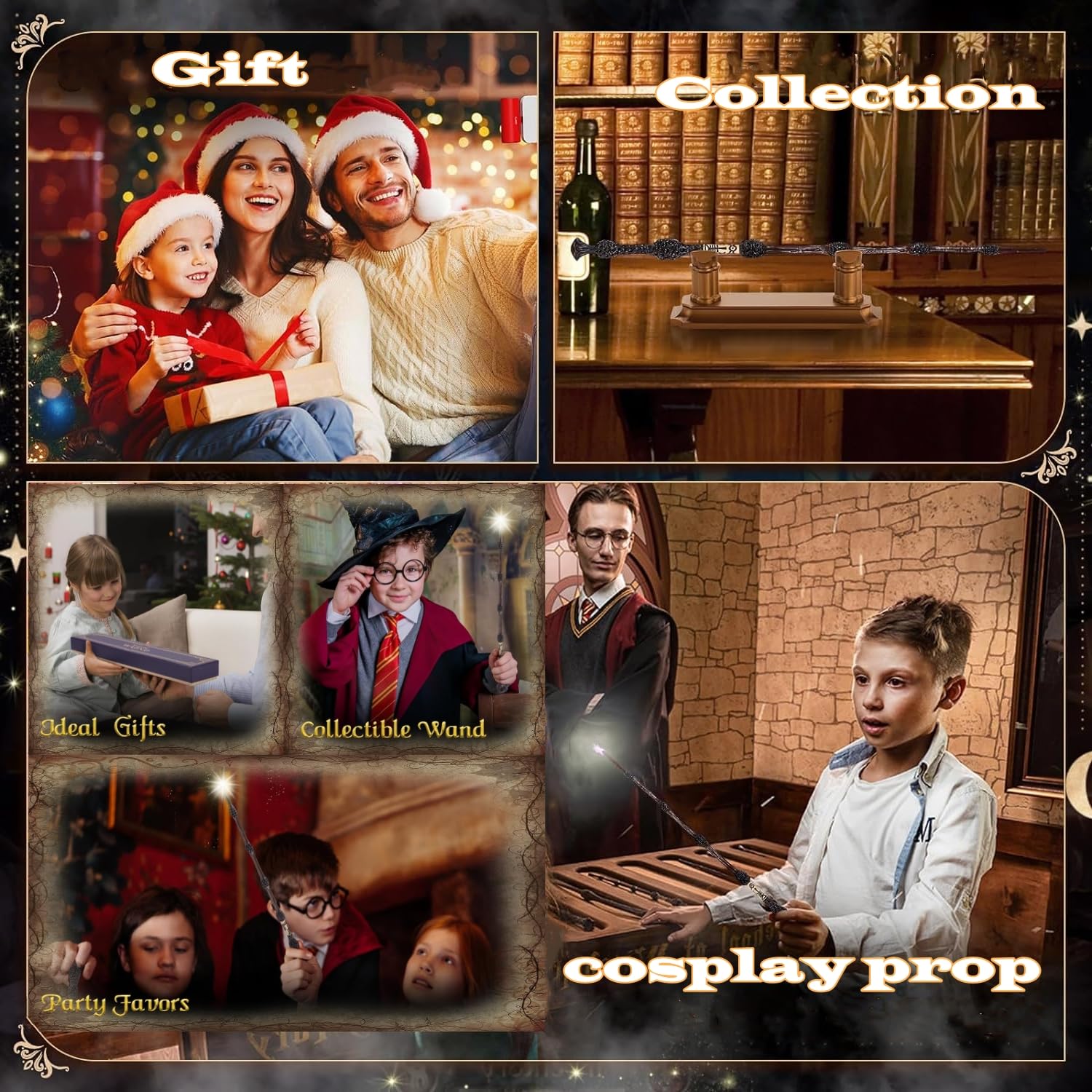 MeYuxg Magiczna różdżka Harry Potter-Dumbledore, magiczna różdżka ze światłem i dźwiękiem, wykonana z tworzywa sztucznego z projekcją patronusa, zabawka Cosplay Props, artykuł dla fanów dla dzieci od