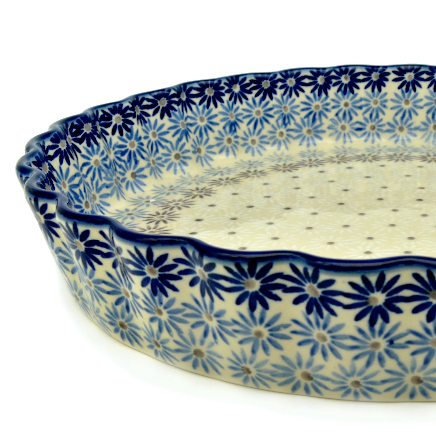 Bunzlauer keramik Tarte- oder Quicheform 26,5 cm (Dekor Astern)