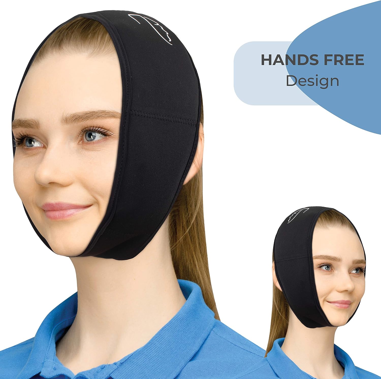 Neoprene Face Ice Pack Wrap by FaceWrap System - for Wisdom Teeth, Migraine, TMJ Relief, Oral Surgery - Head Ice Pack, Pain Relief, Heating and Cooling, Hot or Cold (FaceWrap Set)