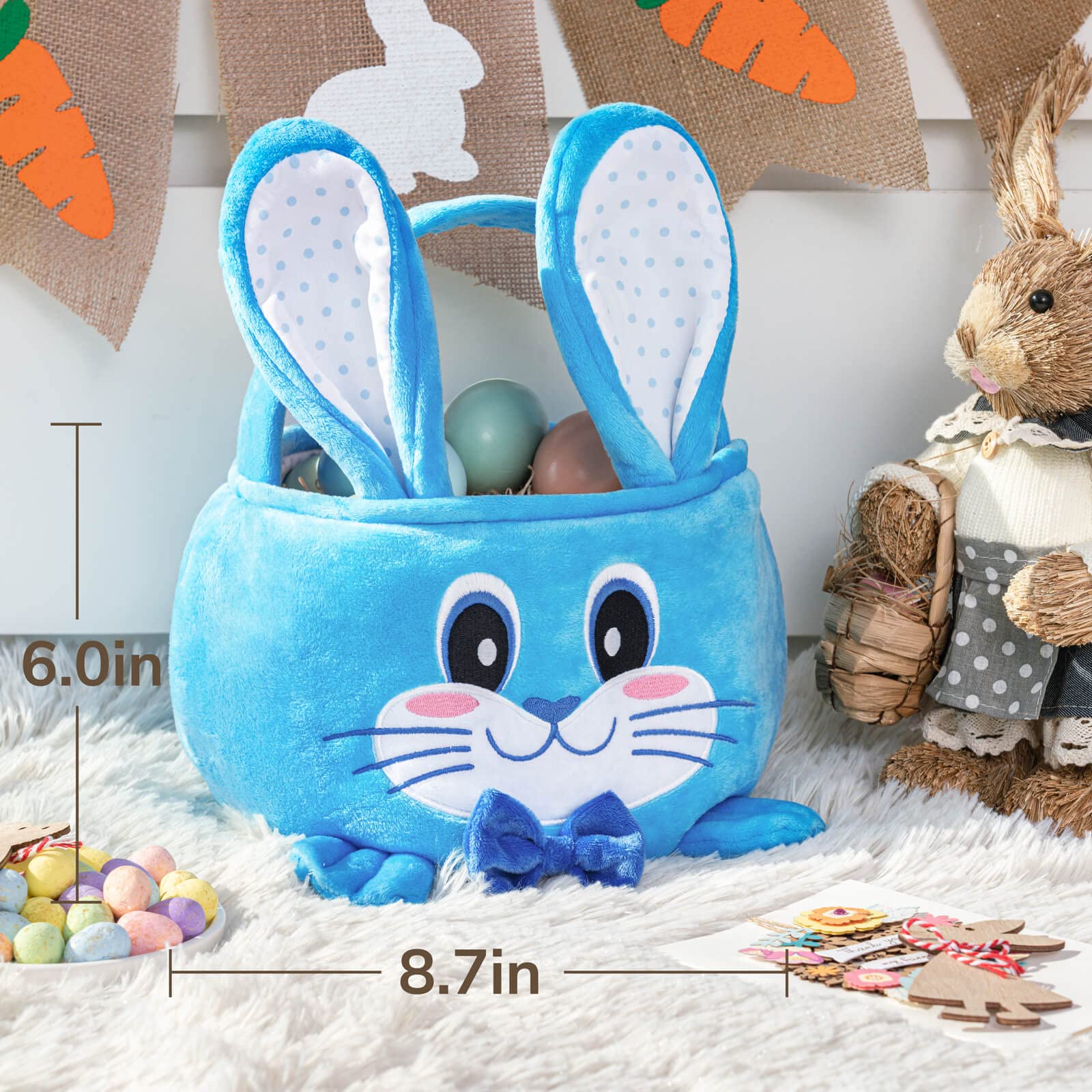 Amazon.com : HiChen Easter Basket Empty Bunny Cute Furry Basket