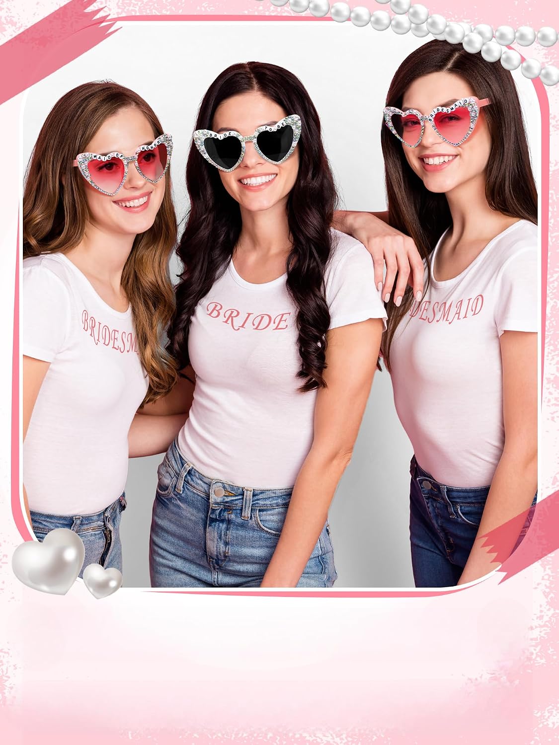 6 Pcs Bride Sunglasses Bachelorette Sunglasses Party Favors for Bridesmaids for Wedding Party Bride to Be Gifts image 4