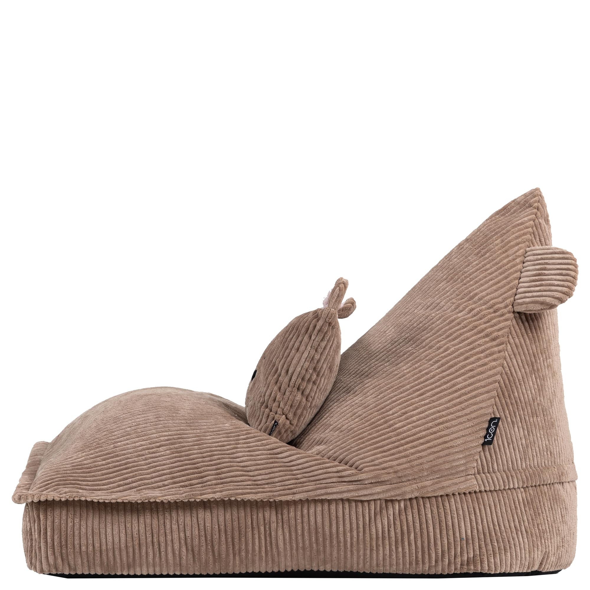 Icon Bertie Bär Sitzsack Kinder, Braun, Flauschiger Cord Stoff, Sitzsack Cord mit Füllung, Bequemer Kinder Sessel, Kuschelsessel, Lese Sessel, Schlafzimmer, Kinderzimmer, Spielzimmer