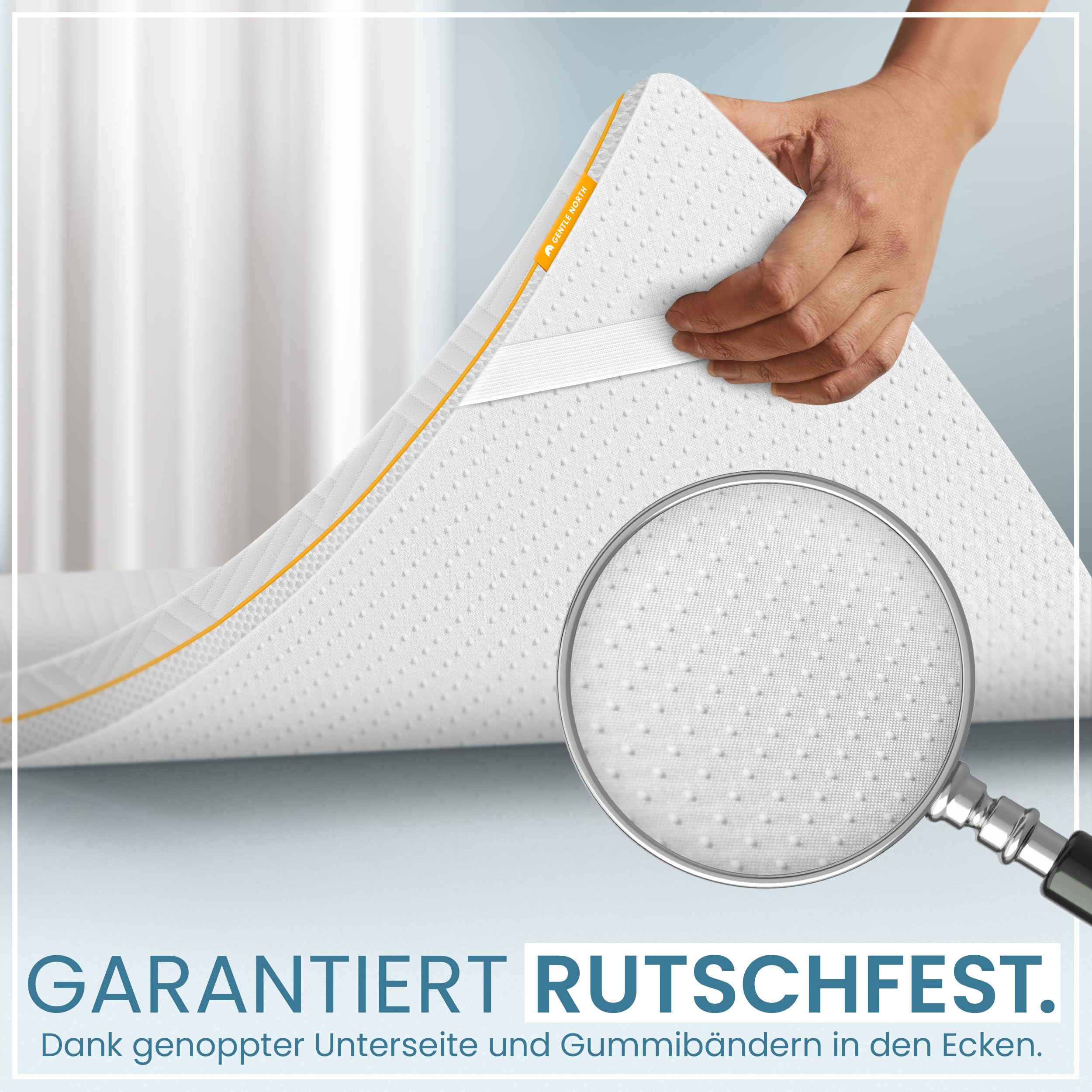 Hochwertiger Topper 100x200cm 7cm hoch - H2/H3 Matratzentopper mit weicher Gel-Memory- und stützender Komfortschicht - Ökotex 100 Zertifiziert - Bezug atmungsaktiv & waschbar