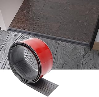 Floor Transition Strip Self Adhesive, 2" x 3.3Ft Threshold for Doorways, Carpet to Tile Transition Strip - Dark Grey Wood Grain