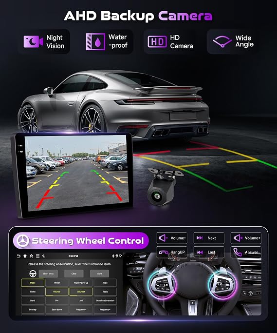 Android15.0 4G+128G Car Radio Stereo for Honda CRV 2007-2011 with Wireless CarPlay Android Auto, 9 Inch in-Cell Touch Screen GPS WiFi Bluetooth EQ SWC FM Radio HD Backup Camera