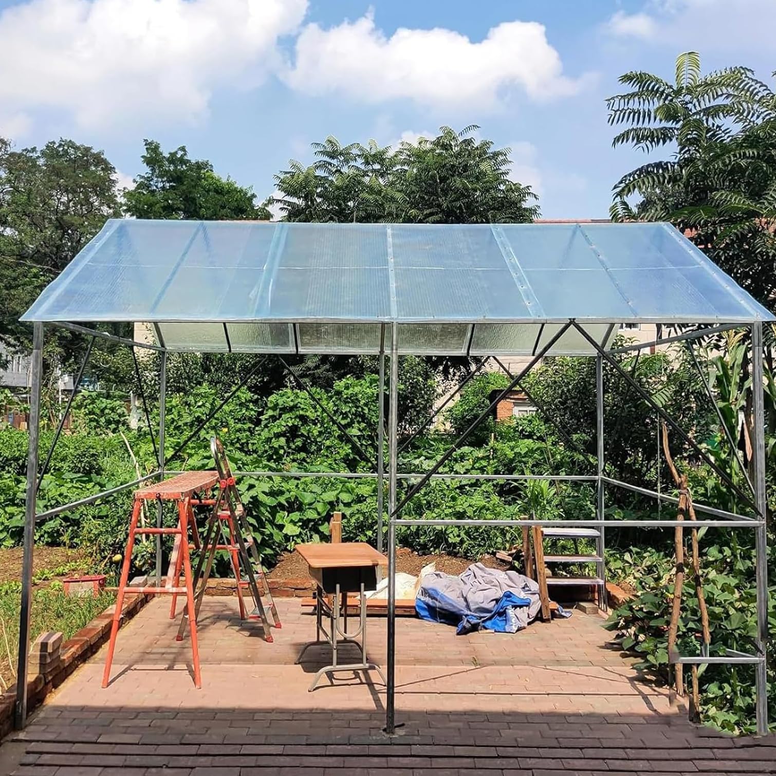 Odporne na promieniowanie UV plastikowe arkusze dachowe 1,2 mm do zadaszenia szklarni - łatwe do cięcia panele oświetlenia dziennego (0,6 m x 10 m / 2 x 32.8ft) - trwałe pokrycie zewnętrzne
