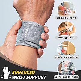 CAMBIVO Wrist Wraps for Men and Women 2 Pack, Adjustable Compression Wrist Brace for Carpal Tunnel, Wrist Support, Pain Relief, Lifting Straps for Fitness, Weightlifting, Gym Workout