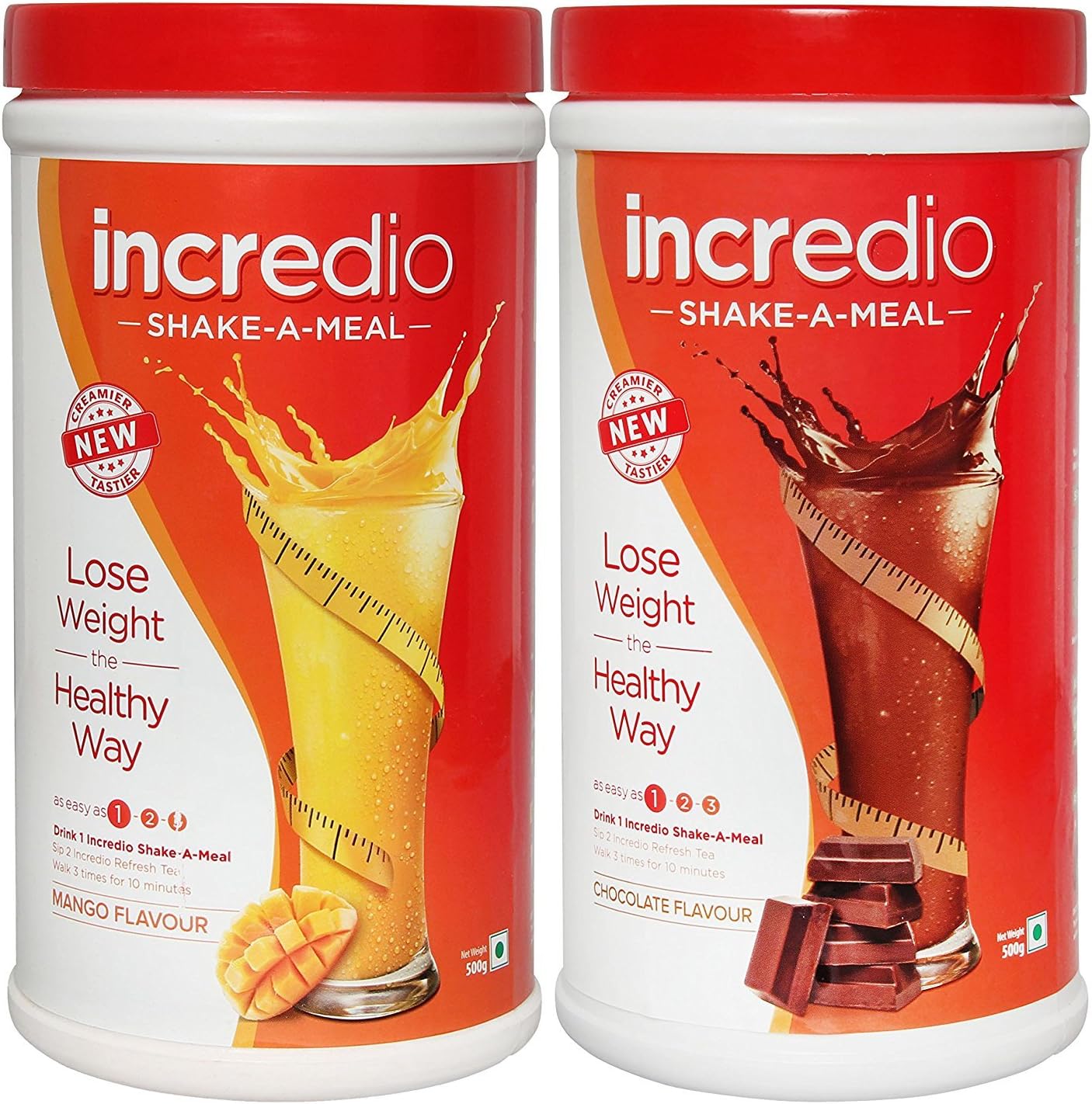 Incredio Shake-A-Meal Meal Replacement Shake - Combo Of Two, 0.5 Kg (Mango+Chocolate)