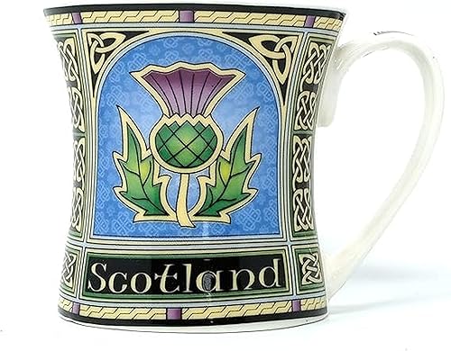 Miniatura 2 de Royal Tara Taza escocesa con cardo - Taza de porcelana escocesa de porcelana de hueso - Juego de cardo para bolsa de té