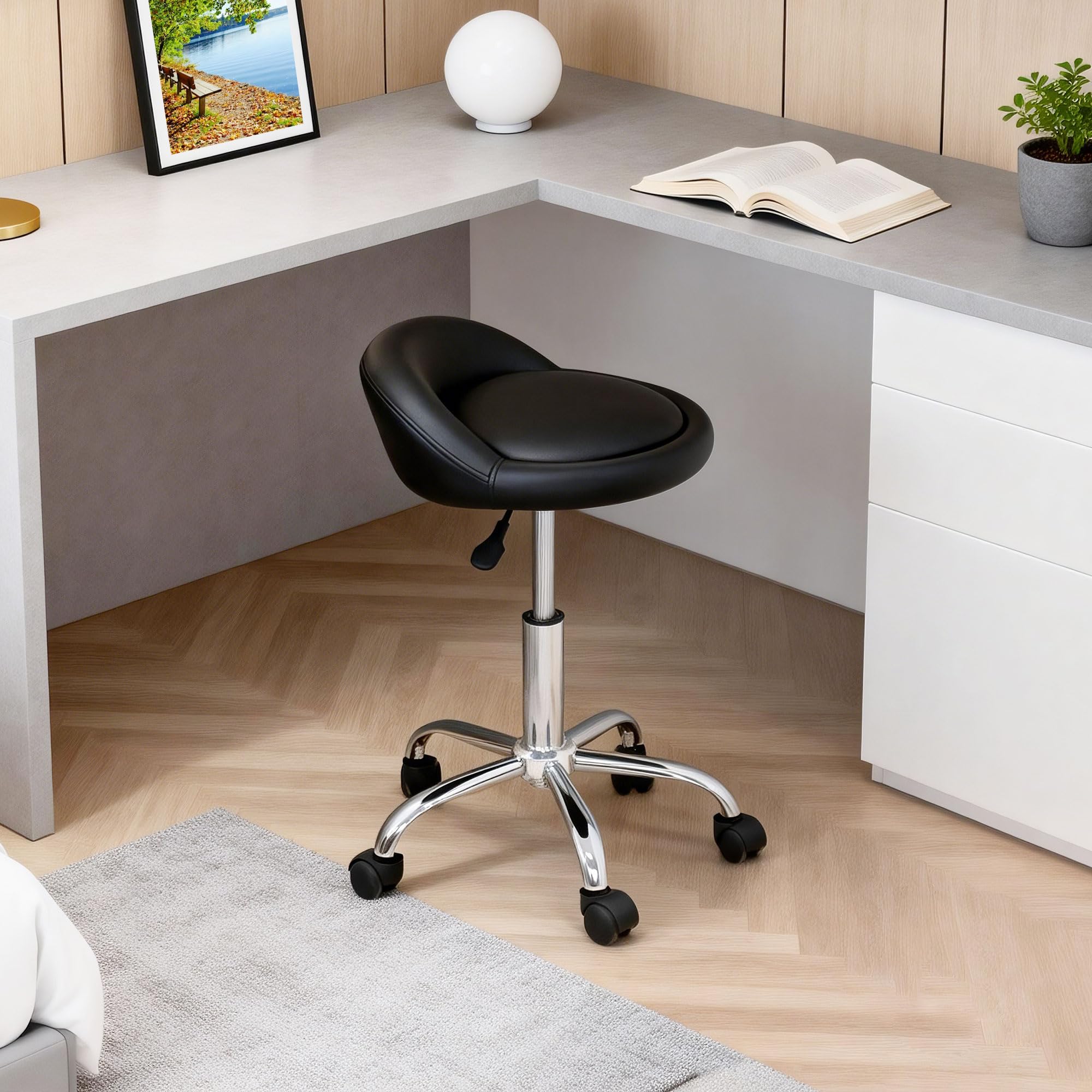 Amazon.co.jp: SUPER DEAL オフィススツール 昇降 回転 丸椅子