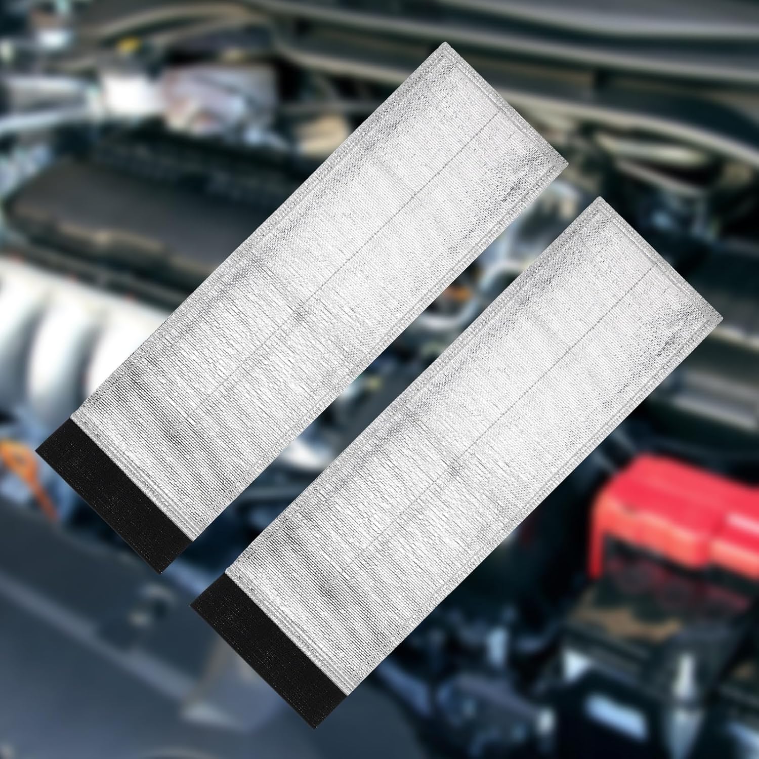 LemonRoad 2 Pack Starter Heat Shield Mini Engine Shield 5.25" x 16.5" High Temperature Reflective Engine Heat Barrier for Starter Protection