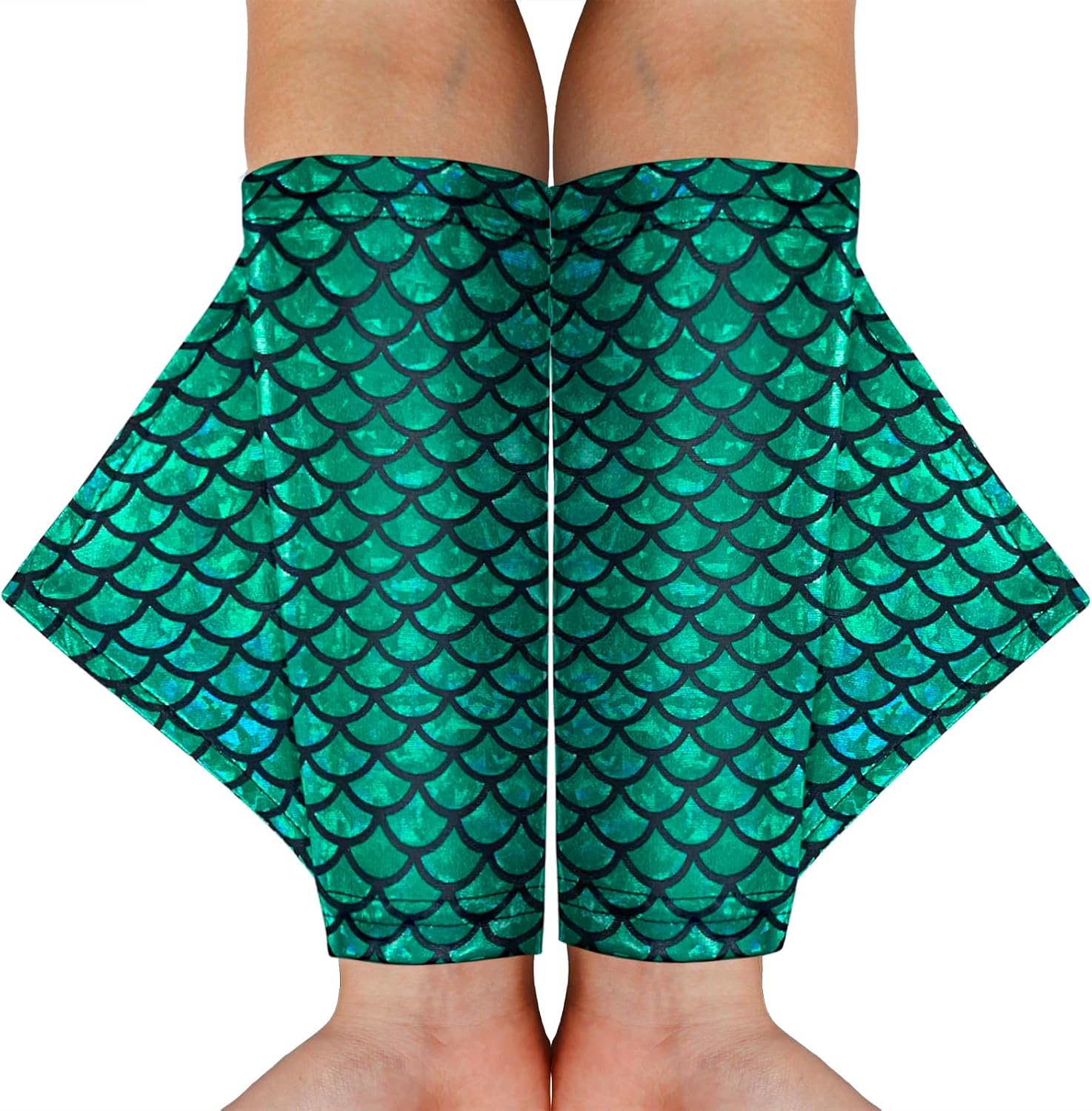 color cosplayer Mermaid Gloves Fish Scale Arm Sleeves Print Fin Halloween Costume Accessories for Women and Girls