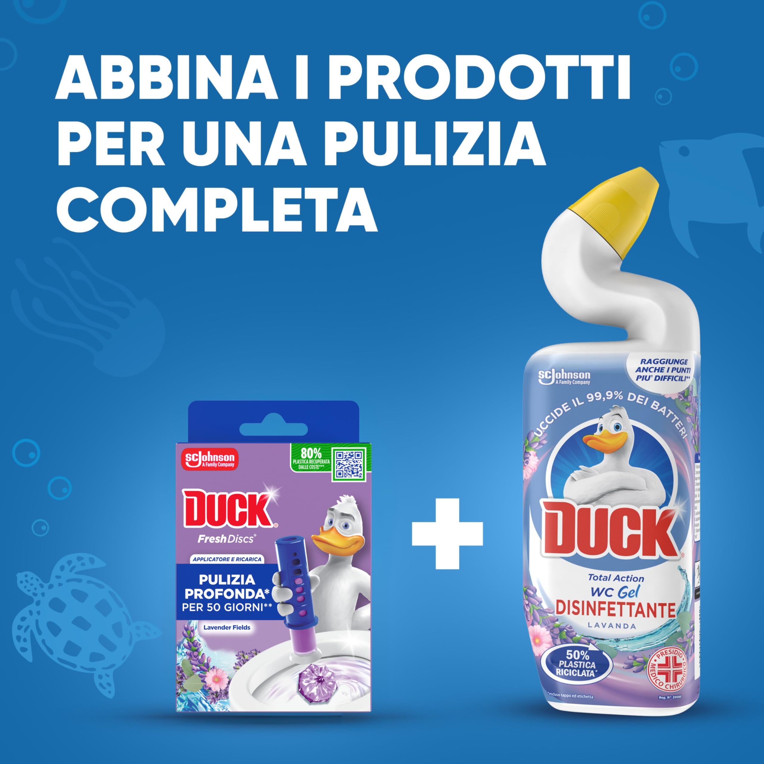 Duck Fresh Discs - Base per Dischi Gel Igienizzanti WC, Fragranza Lavanda- Formato Scorta 5 Applicatori, 30 dischetti