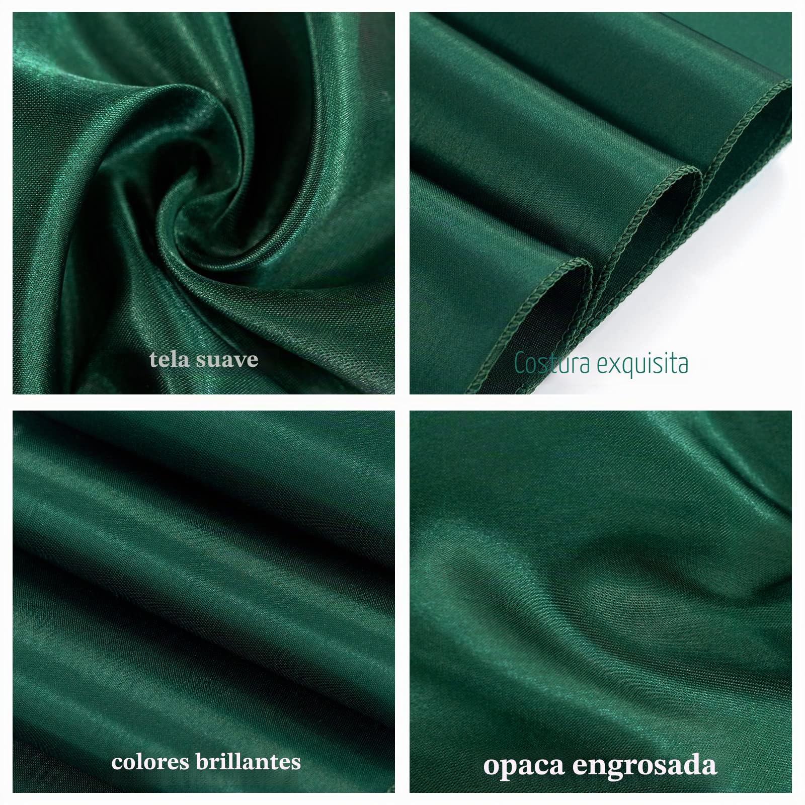 Teruntrue Paquete de 50 fundas decorativas para sillas de satén, color verde oscuro, para bodas, recepciones, fiestas, hoteles, hogar, cocina, etc