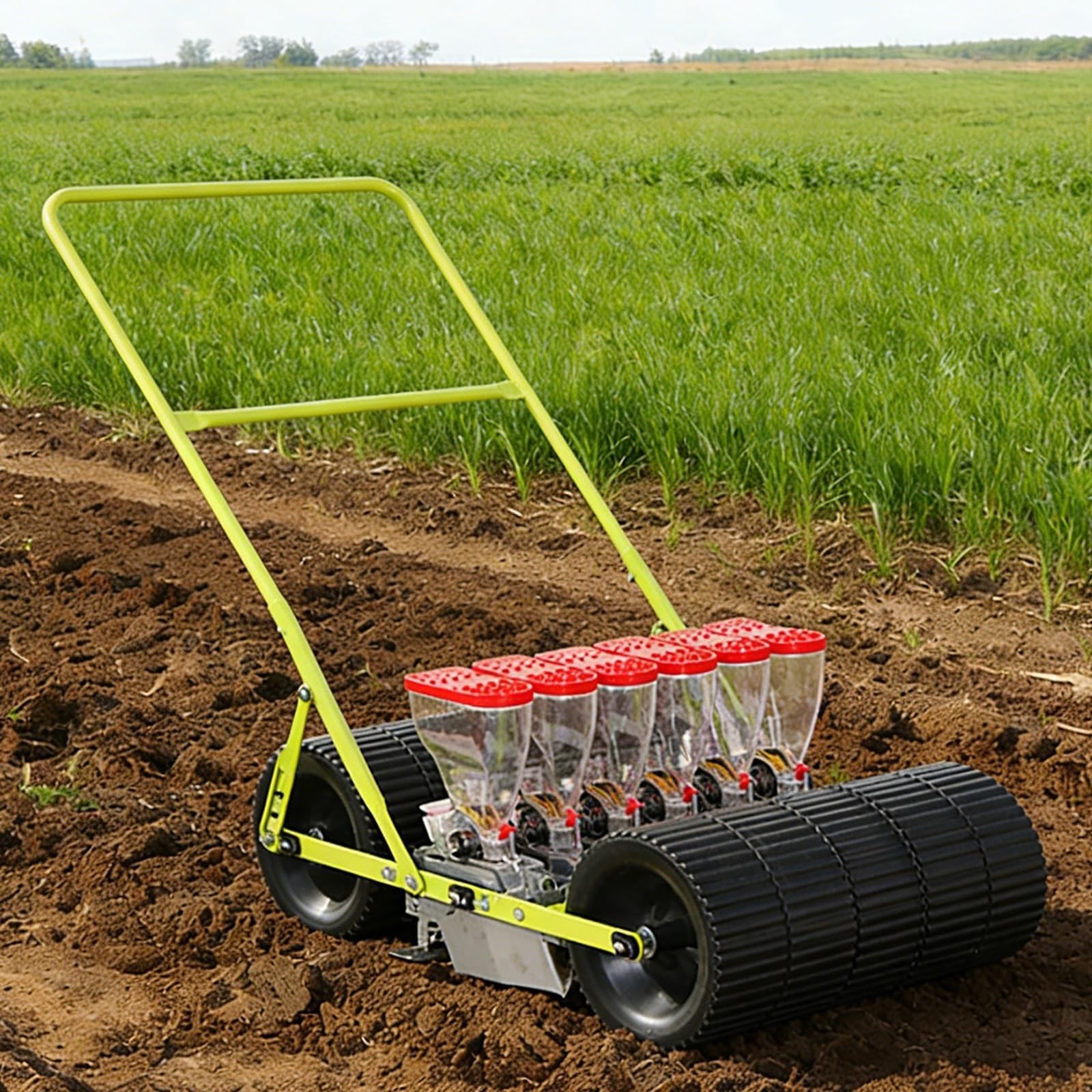 Semoir manuel de jardin, semoir manuel multifonctionnel, machine agricole portable efficace, convient pour maïs, arachides, poireaux, radis et divers légumes