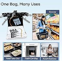 Vista 6 de YoYoRain 1000 bolsas de agradecimiento, bolsas tipo camiseta, bolsas de plástico blancas (500 unidades), bolsas de plástico negras (500 unidades)