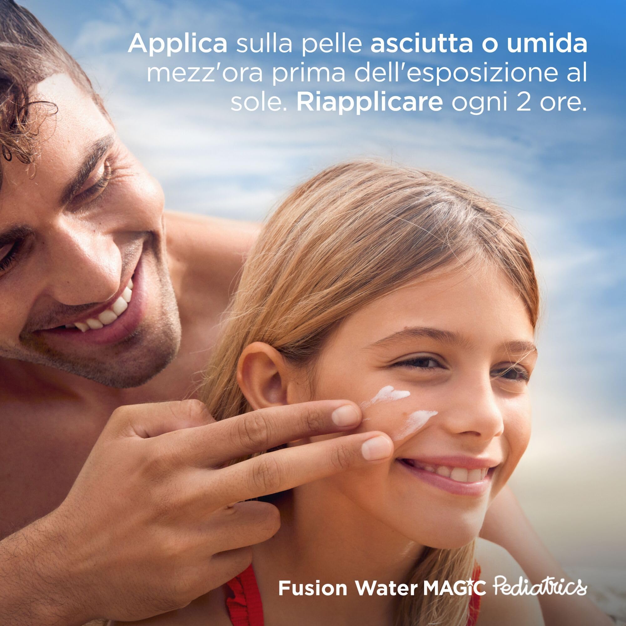 ISDIN Pediatrics Fusion Water MAGIC SPF 50 (50 ml) | Crema Solare Viso per Bambini | Texture Ultraleggera | Adatto per Tutte le Tipologie di Pelle