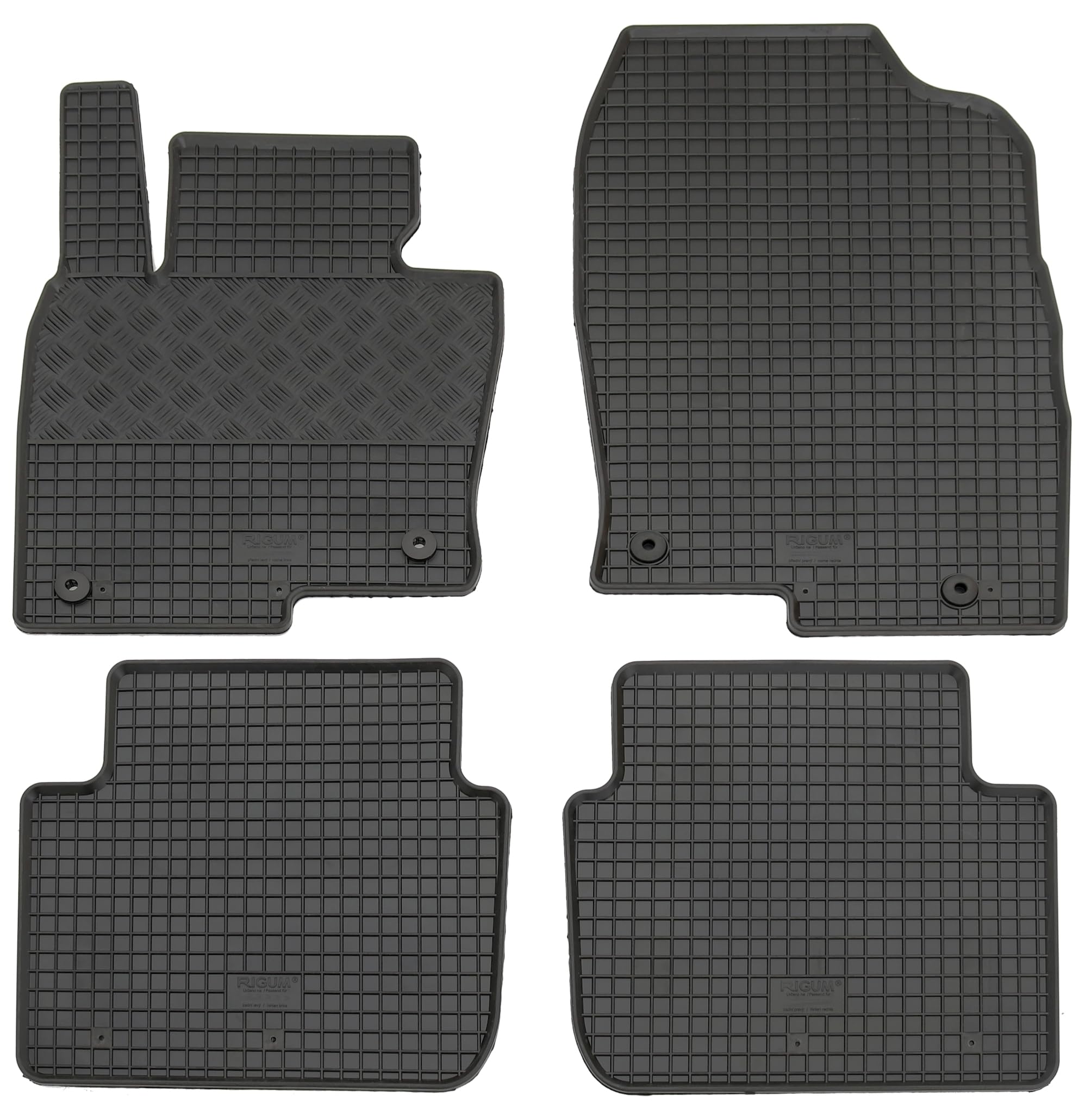 Juego de Alfombrillas de Goma para Coche, 4 Piezas, Alfombrillas de Goma