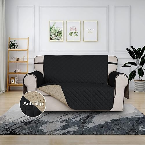 Miniatura 2 de Funda de sofá súper antideslizante para sofá de 2 cojines, resistente al agua, acolchada, protector de muebles para perros, mascotas y niños (sofá