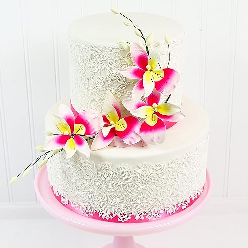 Vista 34 de Global Sugar Art Cattleya Orchid Sugar Cake Flowers - Aerosol arqueado, blanco, 1 unidad por el chef Alan Tetreault Cattleya - Spray de orquídea