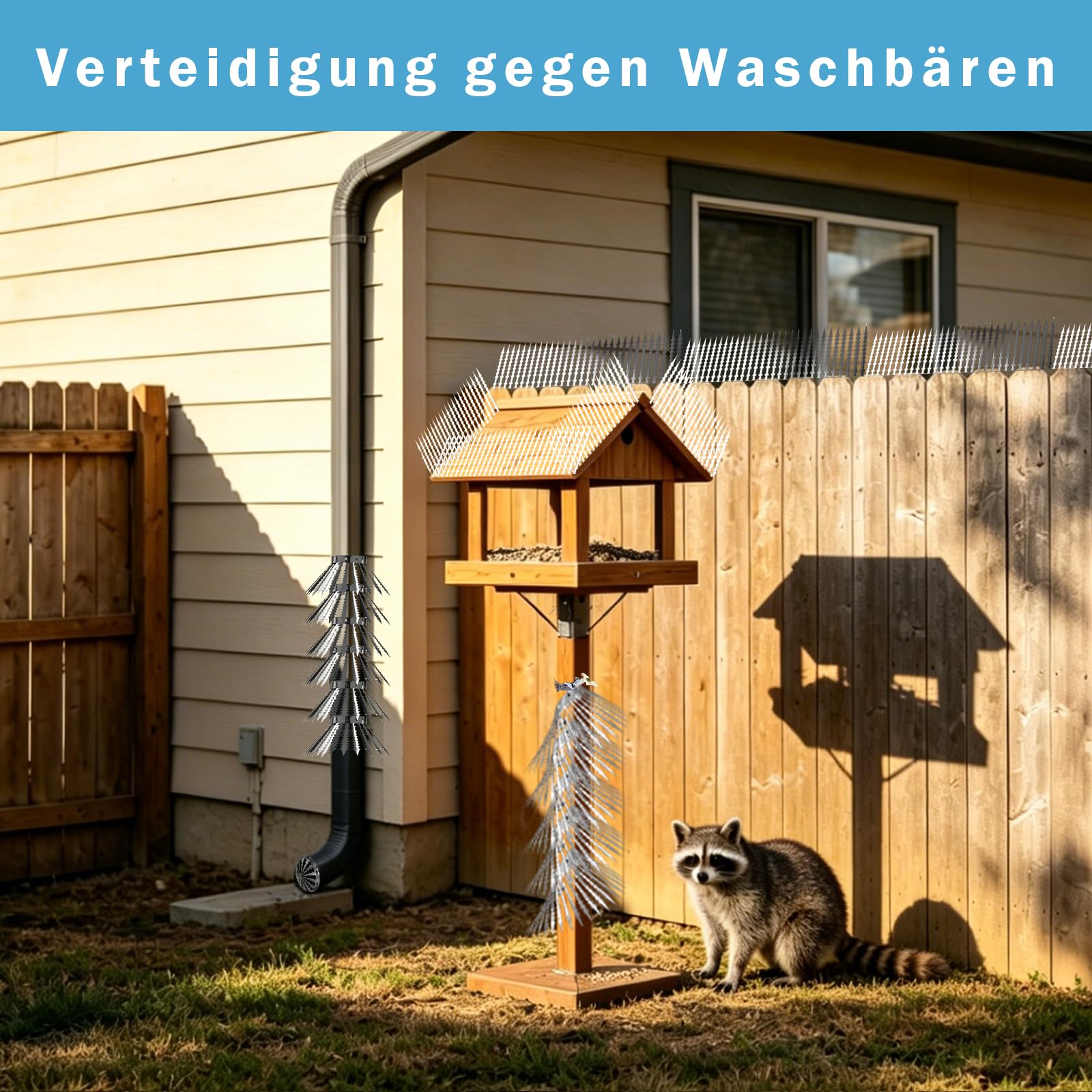 Marderabwehr Fallrohr, Waschbär Abwehr, Vertreiben Tauben Spikes (6m*10cm)