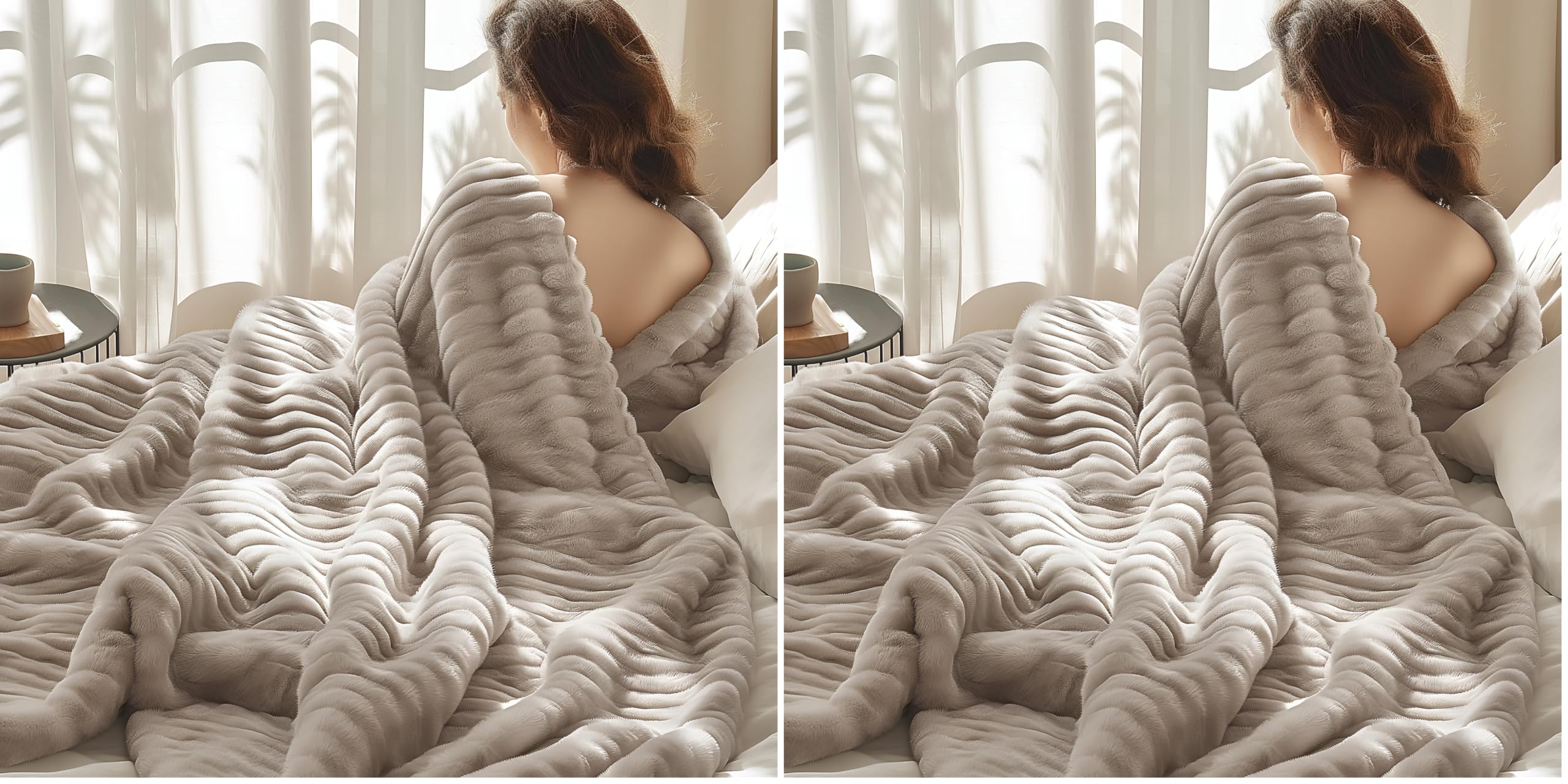 Bedsure Bed Blankets King Size - Fleece Blanket Fluffy Cosy Warm Blankets, Soft Cute Double Size Throw Gifts for Women and Girls, Dark Grey, 230x270 cm — view 58