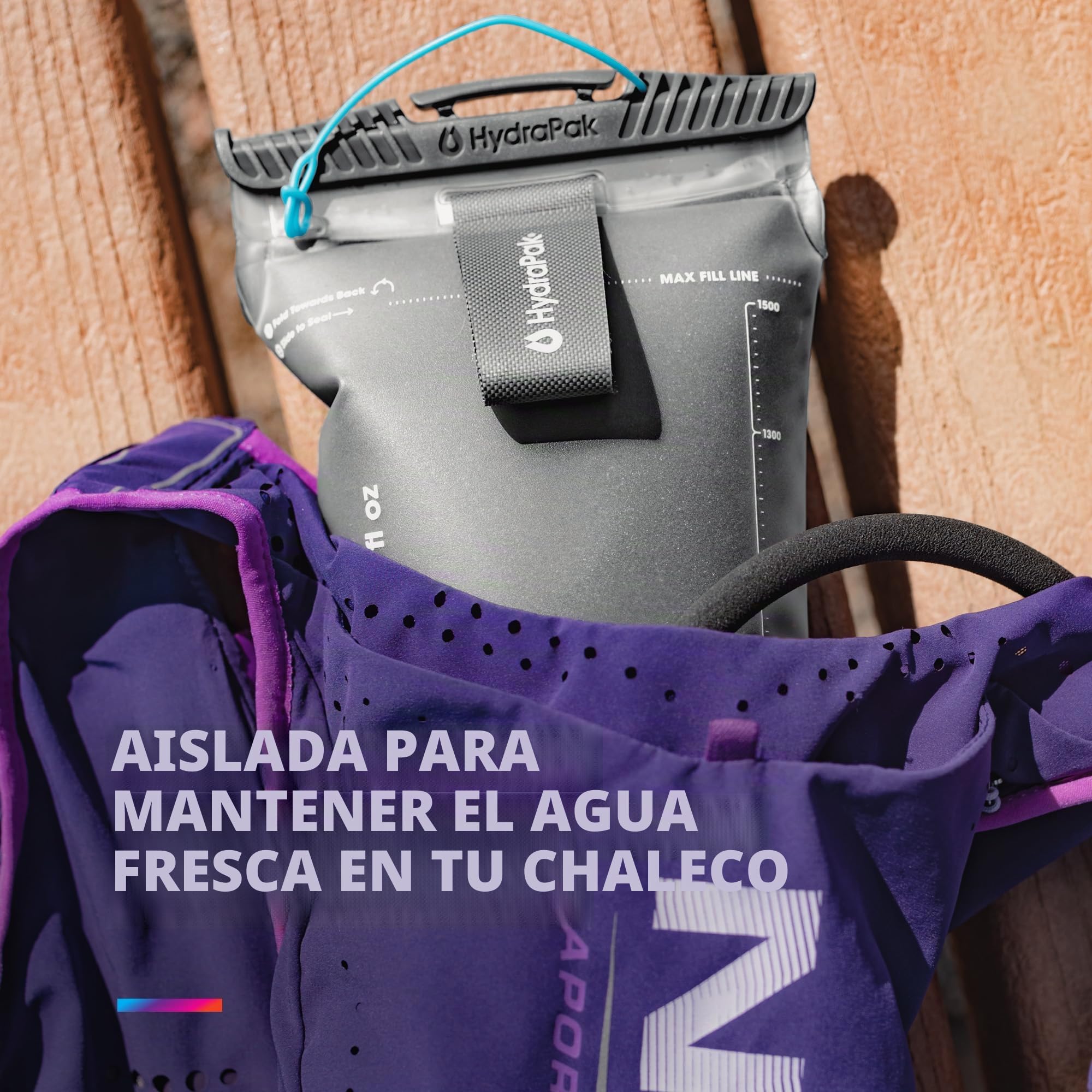HydraPak Velocity IT (depósito de hidratación de 1,5 L o 2 L) – Bolsa de agua aislada para paquete de hidratación – Válvula de mordida autosellante, a prueba de fugas y apta para lavavajillas