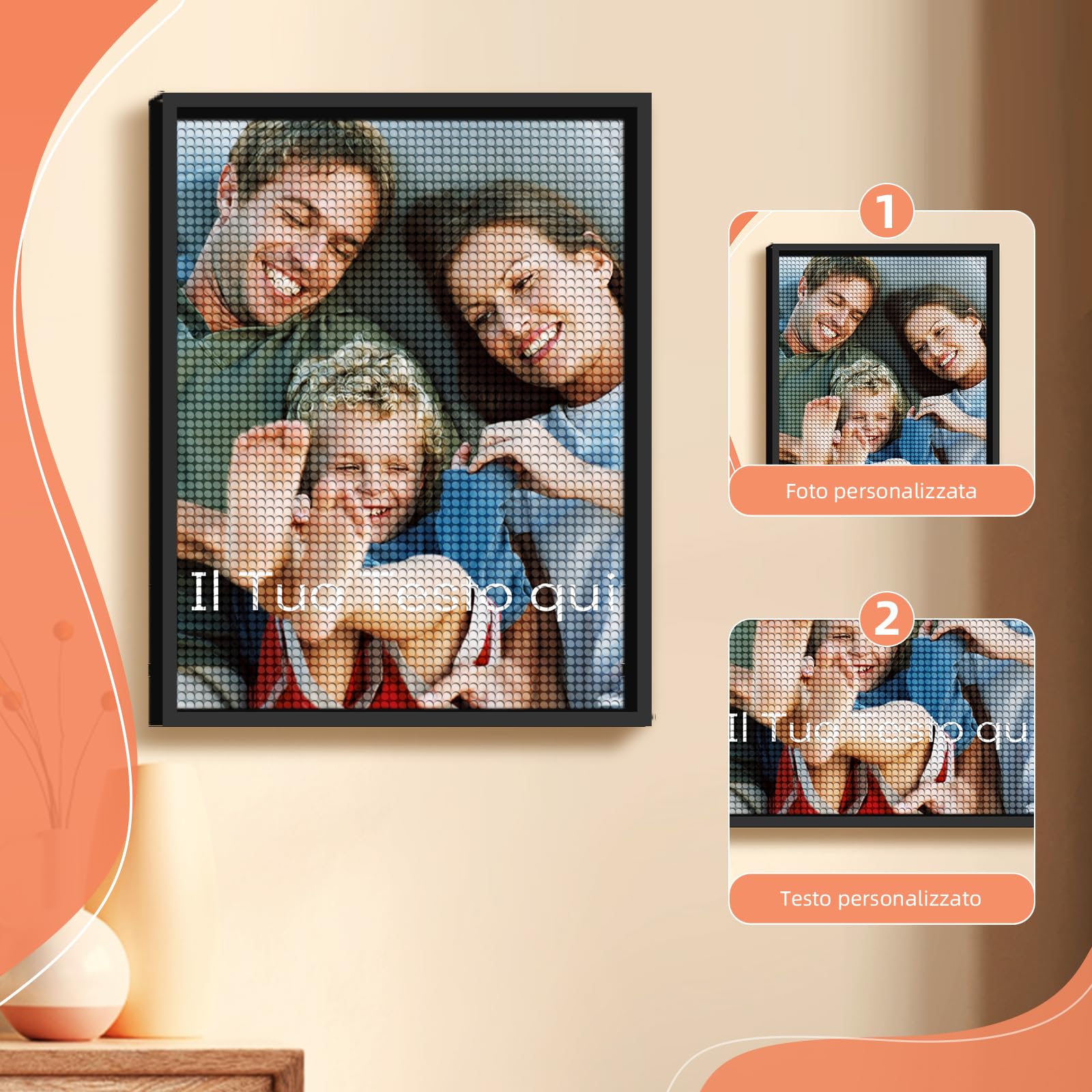 UM UPMALL Personalizzato 5D DIY Diamond Painting, Kit fai da te per pittura con diamanti, per adulti, bambini (30x30cm