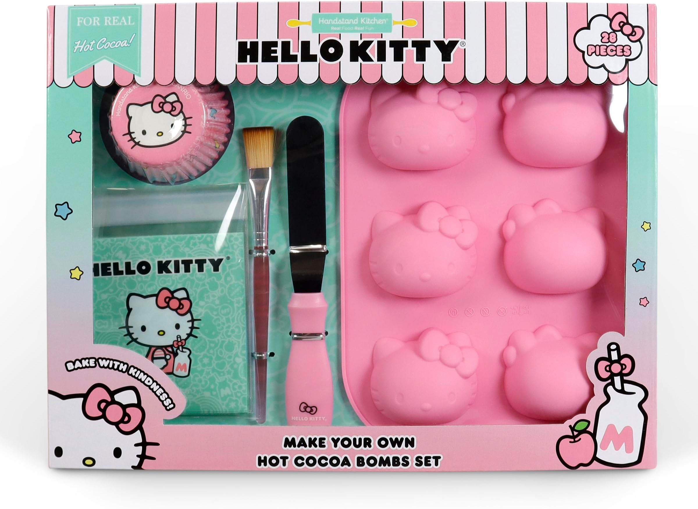 Handstand Kitchen Hello Kitty Hot Cocoa Bomb Making Set with Silicone Mold, Spatula and More!